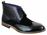 Meeste mustad nahast seemisnahast PU-st brogues-saapad, nutikad vabaajasaapad, pitsist pahkluukingad