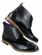 Meeste mustad nahast seemisnahast PU-st brogues-saapad, nutikad vabaajasaapad, pitsist pahkluukingad