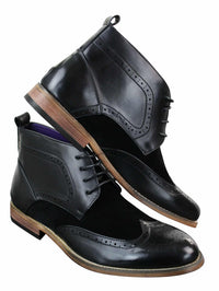 Meeste mustad nahast seemisnahast PU-st brogues-saapad, nutikad vabaajasaapad, pitsist pahkluukingad