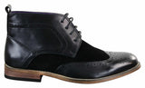 Meeste mustad nahast seemisnahast PU-st brogues-saapad, nutikad vabaajasaapad, pitsist pahkluukingad