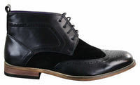 Meeste mustad nahast seemisnahast PU-st brogues-saapad, nutikad vabaajasaapad, pitsist pahkluukingad