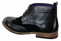 Meeste mustad nahast seemisnahast PU-st brogues-saapad, nutikad vabaajasaapad, pitsist pahkluukingad