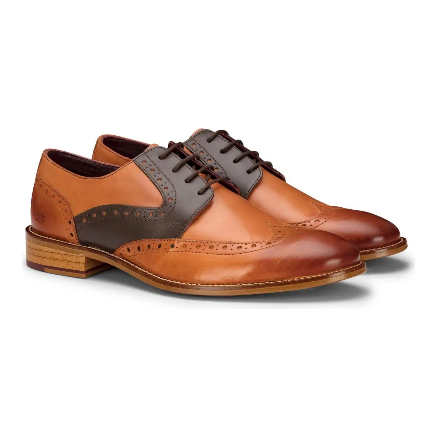 Meeste pruunid tumesinised pruunid punased brogue-kingad paeltega klassikalised vintage-stiilis pidulikud pärisnahast kingad