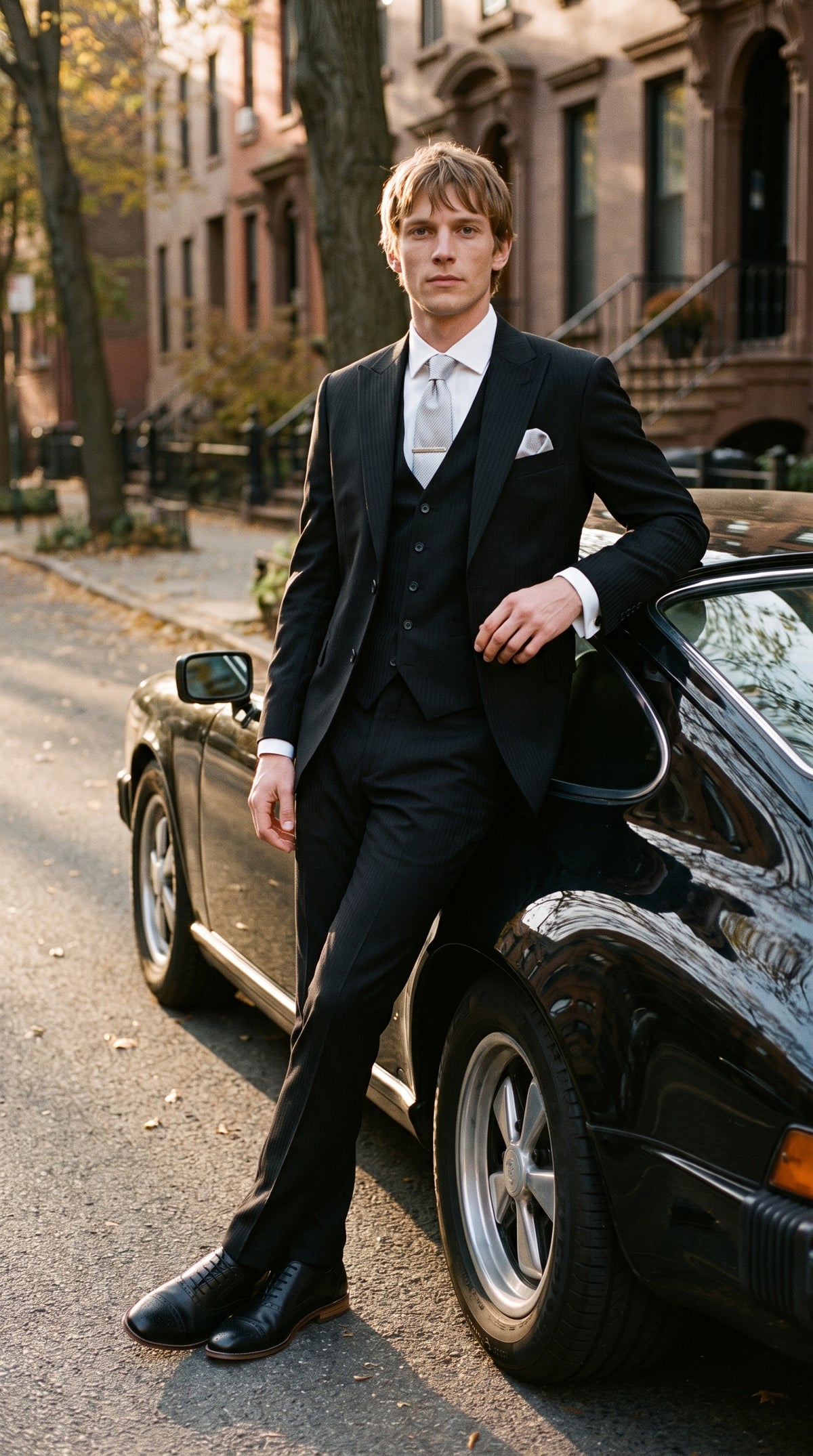 Look #819 styled with Roberto - meeste must kolmeosaline varjutriibuline villasegu ülikond