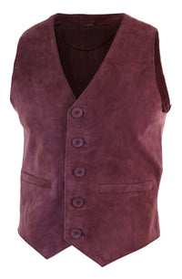 Meeste vest, ehtsast seemisnahast, retro-vintage läänelik vest, burgundia värvi