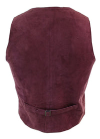 Meeste vest, ehtsast seemisnahast, retro-vintage läänelik vest, burgundia värvi