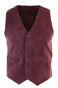 Meeste vest, ehtsast seemisnahast, retro-vintage läänelik vest, burgundia värvi