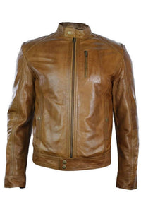 Ehtne nahk, must lukuga, kitsas lõige, meeste bikerjakk, retro, vintage, nutikas vabaaja, pruun