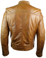 Ehtne nahk, must lukuga, kitsas lõige, meeste bikerjakk, retro, vintage, nutikas vabaaja, pruun