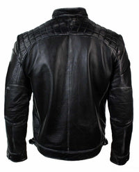 Ehtne nahast retro stiilis lukuga meeste bikerjakk pehme must vintage-ilmega