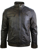 Ehtne nahast retro stiilis lukuga meeste bikerjakk pehme pruun vintage-ilmega