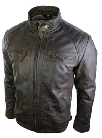 Ehtne nahast retro stiilis lukuga meeste bikerjakk pehme pruun vintage-ilmega