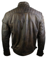Ehtne nahast retro stiilis lukuga meeste bikerjakk pehme pruun vintage-ilmega