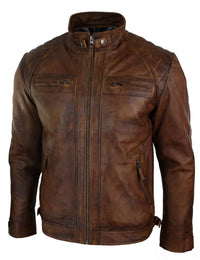 Ehtne nahast retro stiilis lukuga meeste bikerjakk pehmest puidust vintage-ilmega