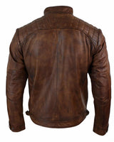 Ehtne nahast retro stiilis lukuga meeste bikerjakk pehmest puidust vintage-ilmega