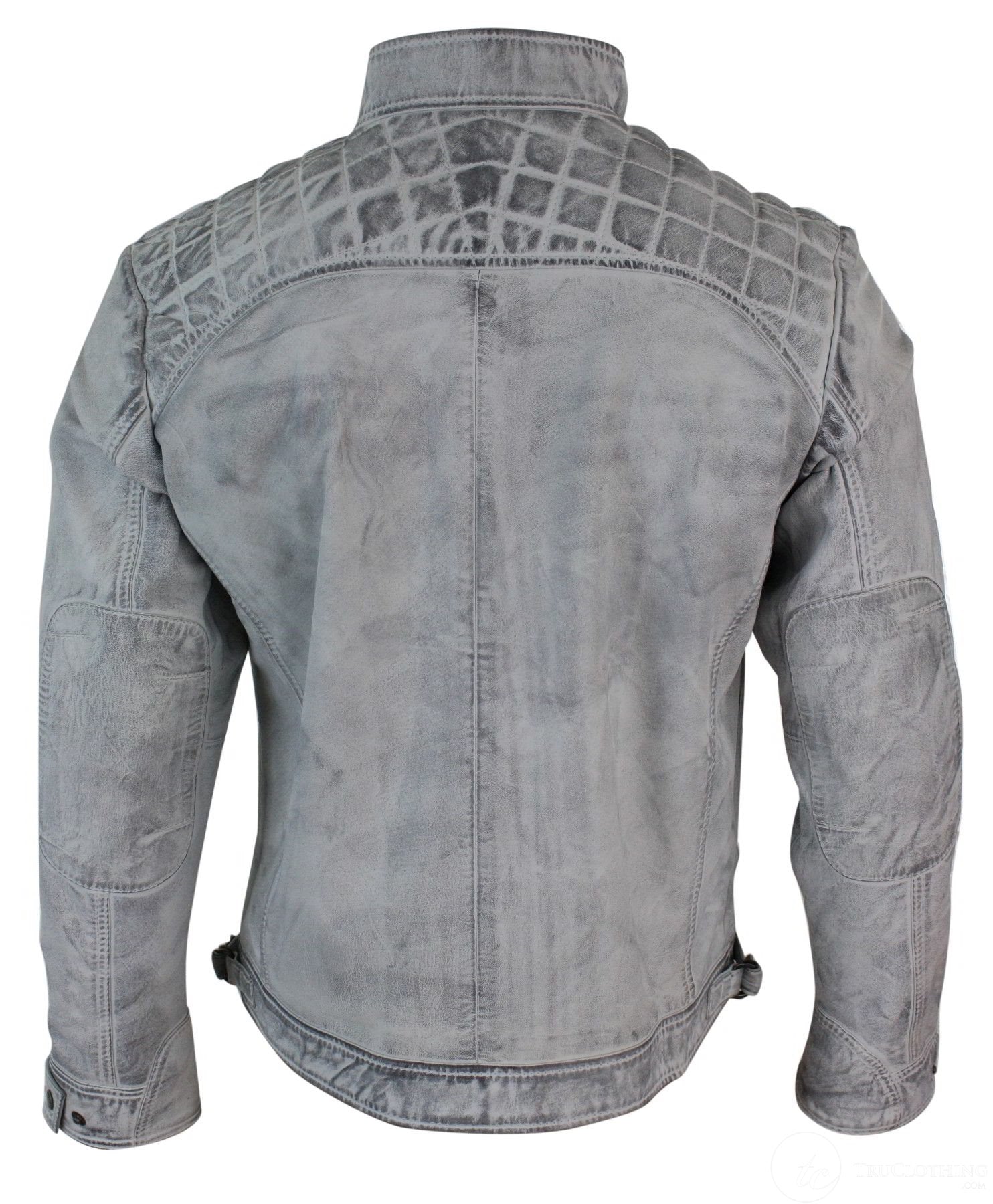 Ehtne nahast retro stiilis lukuga bikerjakk meestele, pehme valge, vintage-ilmega