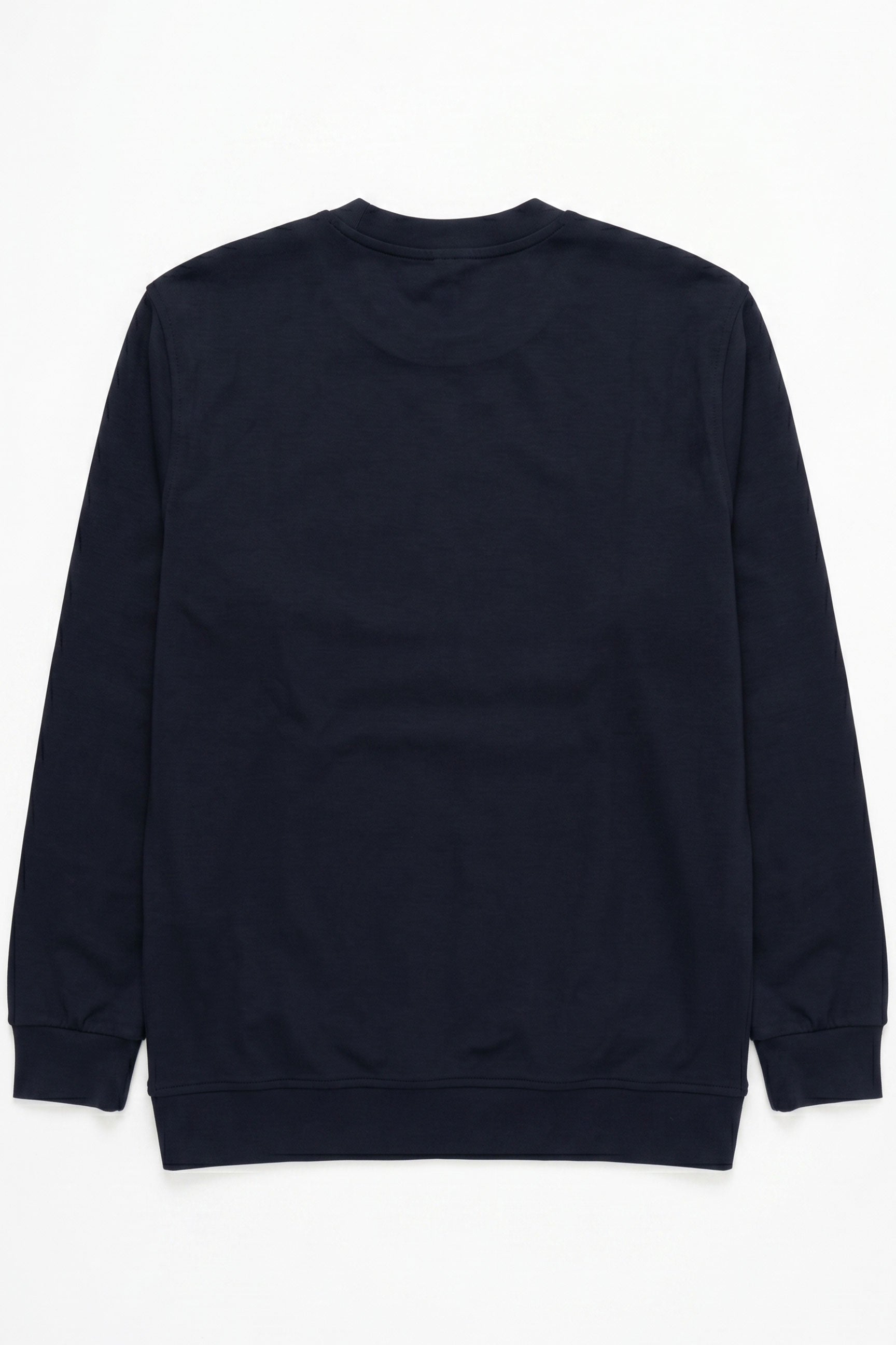 Meeste tumesinine puuvillasegu ümara kaelusega dressipluus pikkade varrukatega veniv pullover
