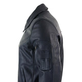 Meeste nahkne Harrington tumesinine bomber klassikaline piloodijakk