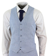 Meeste helesinine kolmeosaline linane ülikond