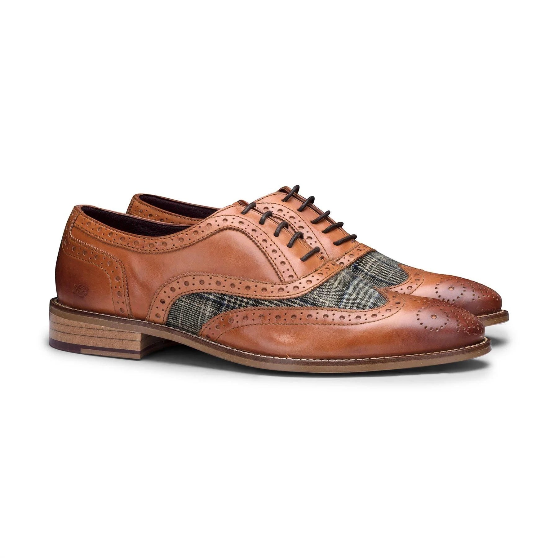 Meeste päris nahast vintage kingad, brogue-nahast, 1920ndate seemisnahast tviidist ja paeltega kingad, elegantsed ja pidulikud