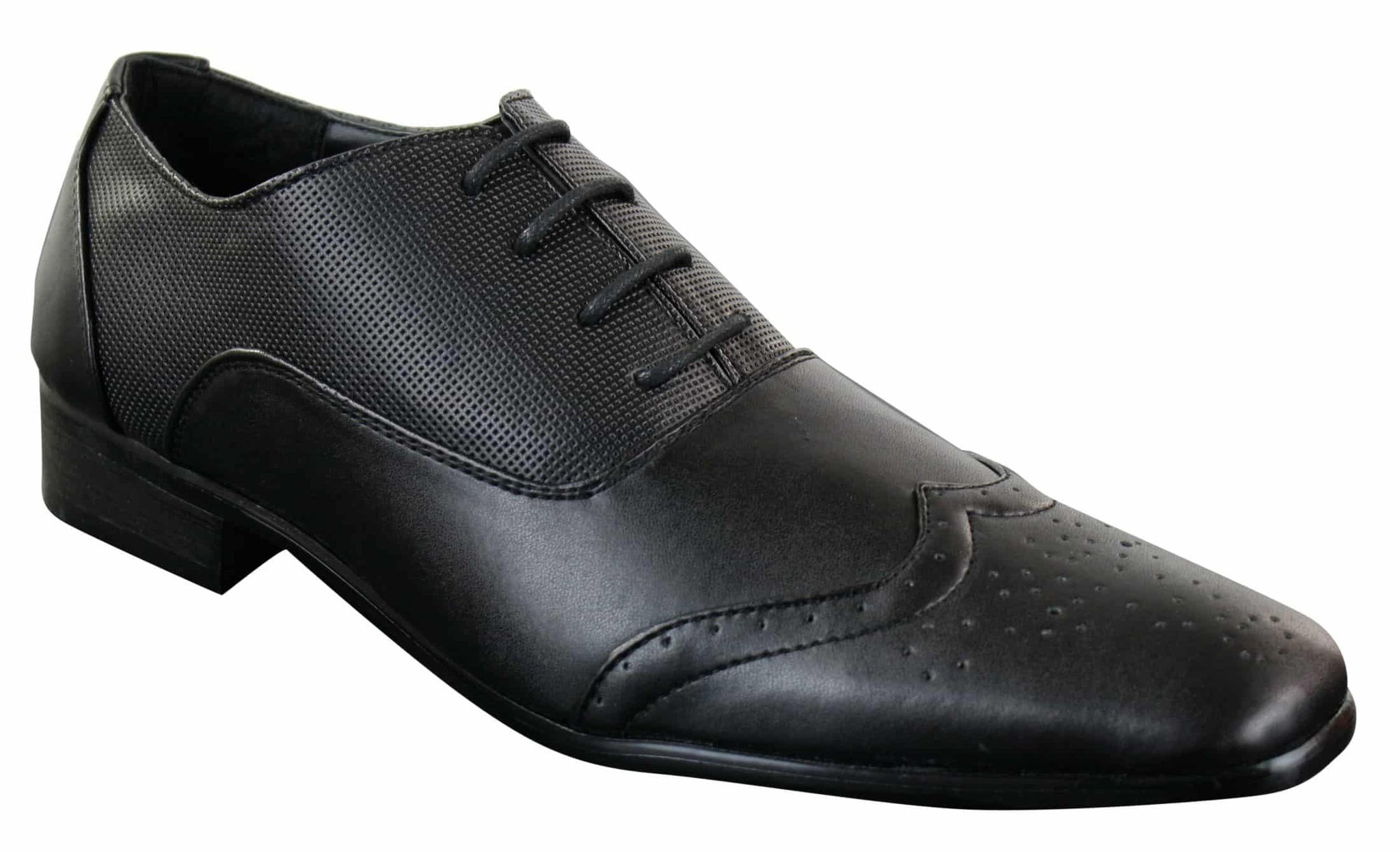 Gio Gino 907001 meeste mustad elegantsed pidulikud PU nahast paeltega brogue-kingad Gatsby Itaalia klassikalised kingad
