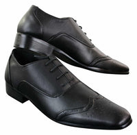 Gio Gino 907001 meeste mustad elegantsed pidulikud PU nahast paeltega brogue-kingad Gatsby Itaalia klassikalised kingad