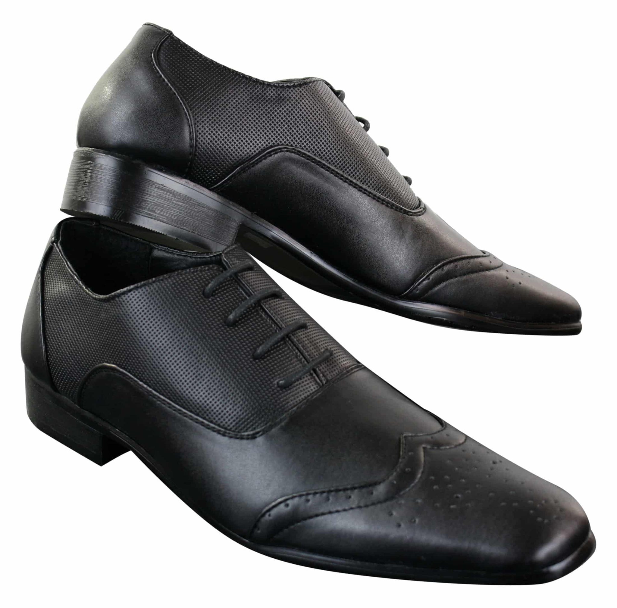 Gio Gino 907001 meeste mustad elegantsed pidulikud PU nahast paeltega brogue-kingad Gatsby Itaalia klassikalised kingad