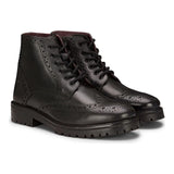 Meeste päris nahast paeltega platvormsaapad, brogue stiilis, punkrokk, must, tan