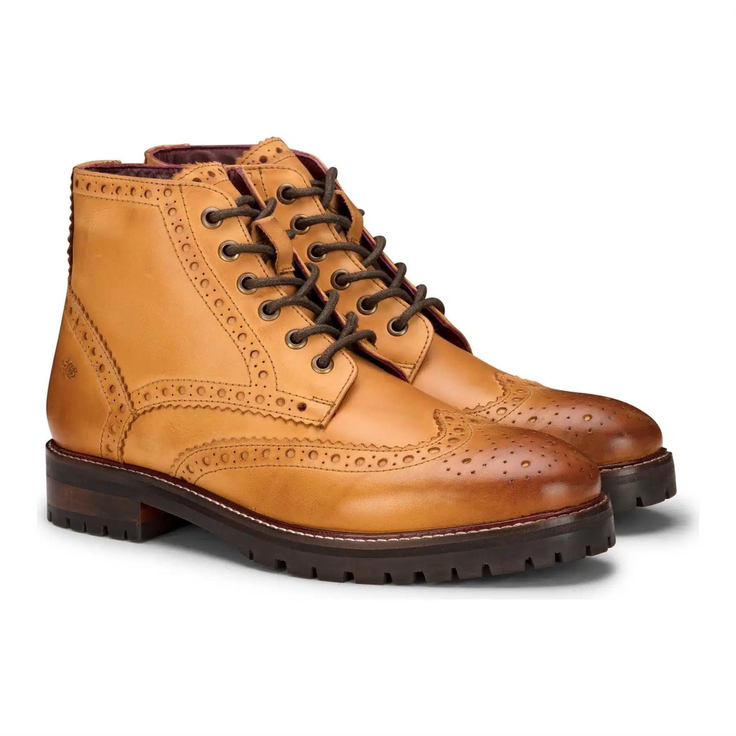 Meeste päris nahast paeltega platvormsaapad, brogue stiilis, punkrokk, must, tan