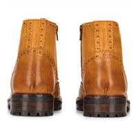 Meeste päris nahast paeltega platvormsaapad, brogue stiilis, punkrokk, must, tan