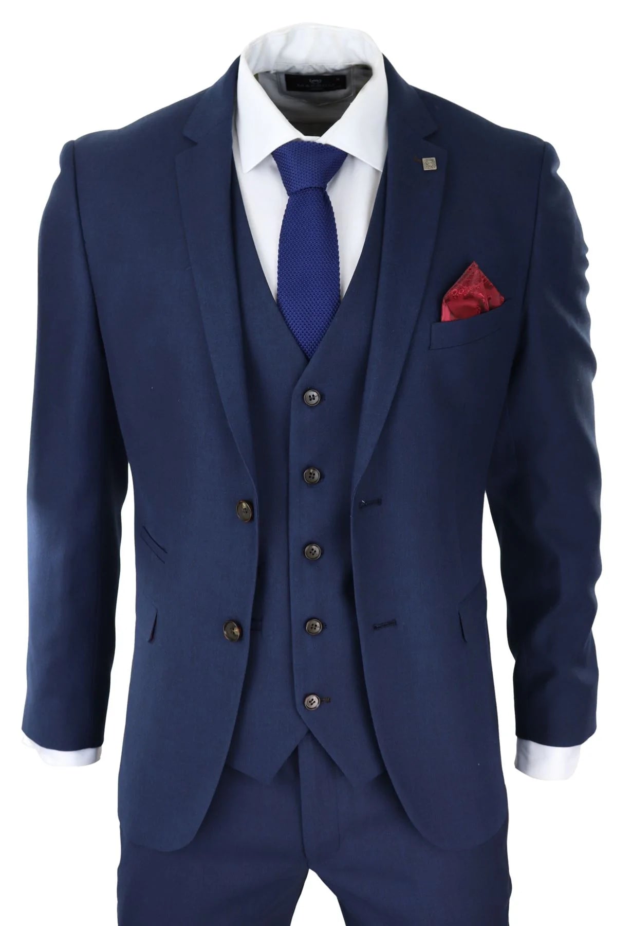 Meeste tumesinine kolmeosaline ülikond rätsepatööna valminud elegantne pidulik klassikaline pulmakleit retro vintage