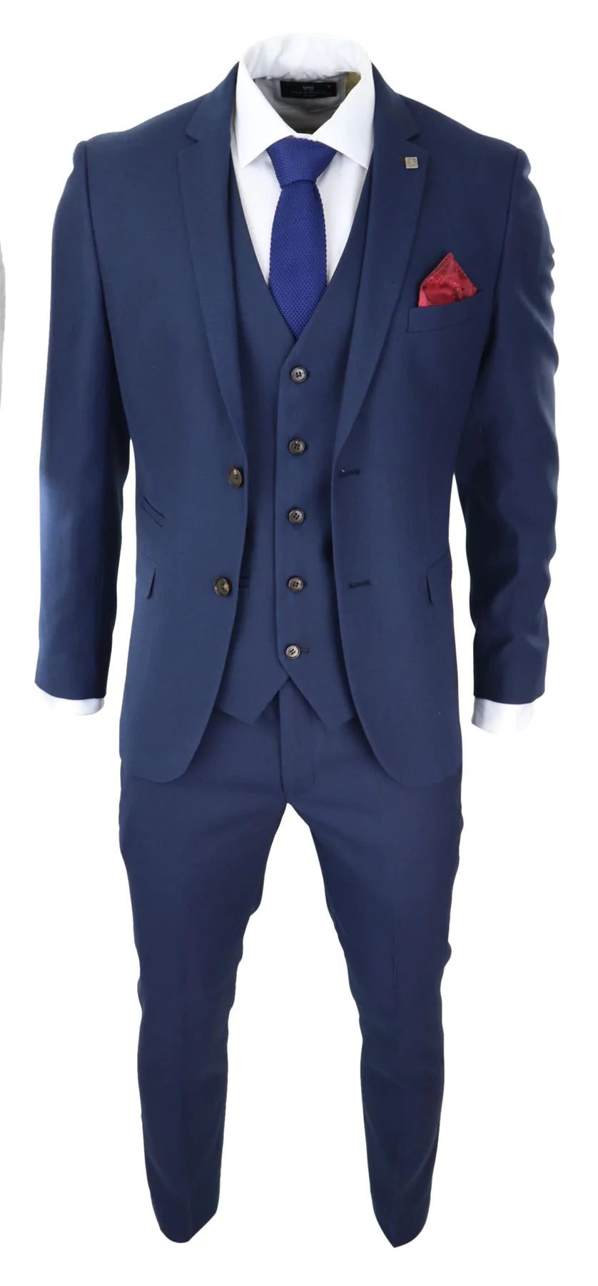 Meeste tumesinine kolmeosaline ülikond rätsepatööna valminud elegantne pidulik klassikaline pulmakleit retro vintage