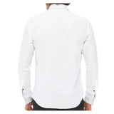 Meeste tiibkraega särk smokinguga, valge ja must torudega, topeltmansettidega, klassikaline õhtusöök