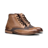 Meeste päris nahast vintage saapad, brogue-saapad, 1920. aastate seemisnahast tviidist ja paeltega kingad, elegantsed ja pidulikud