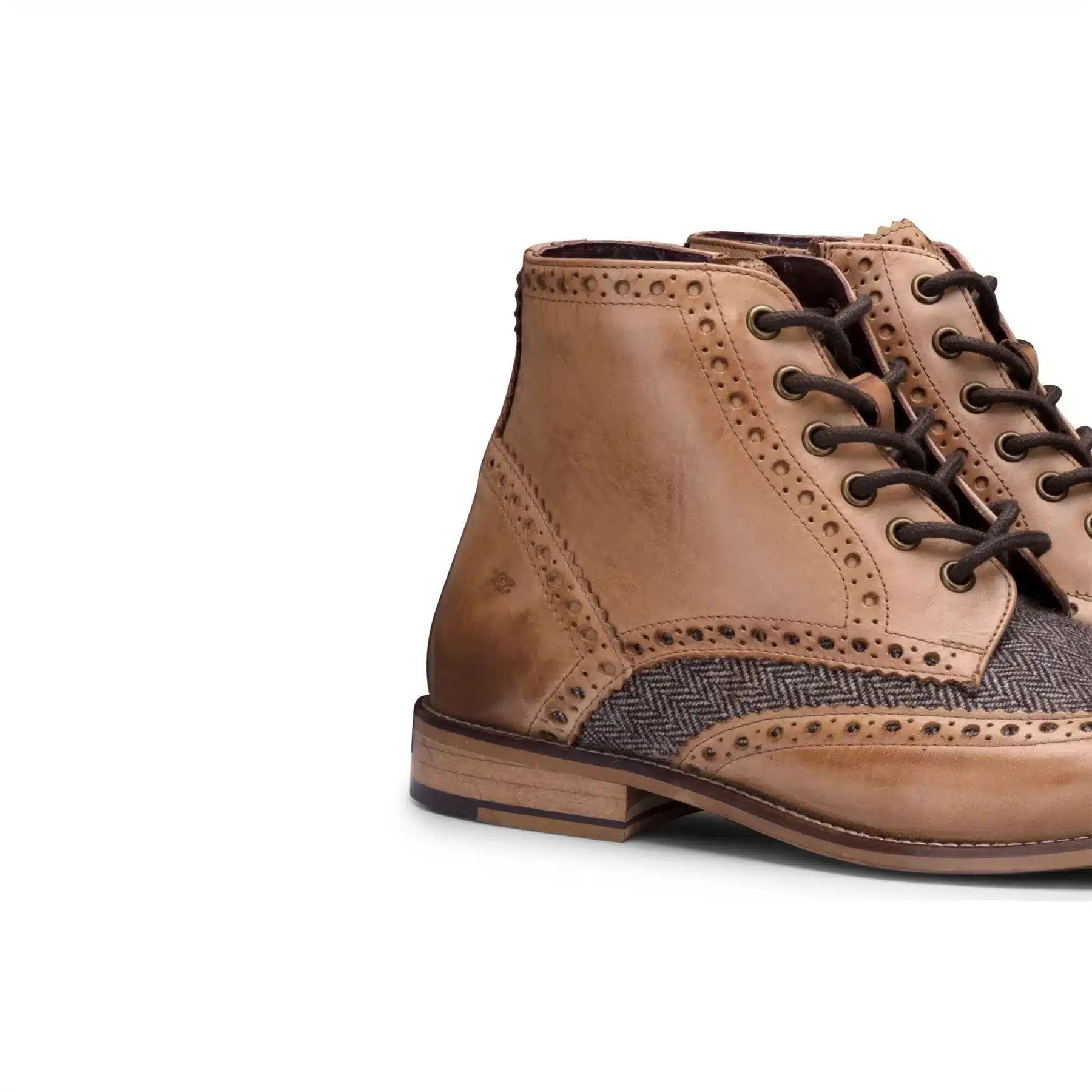 Meeste päris nahast vintage saapad, brogue-saapad, 1920. aastate seemisnahast tviidist ja paeltega kingad, elegantsed ja pidulikud