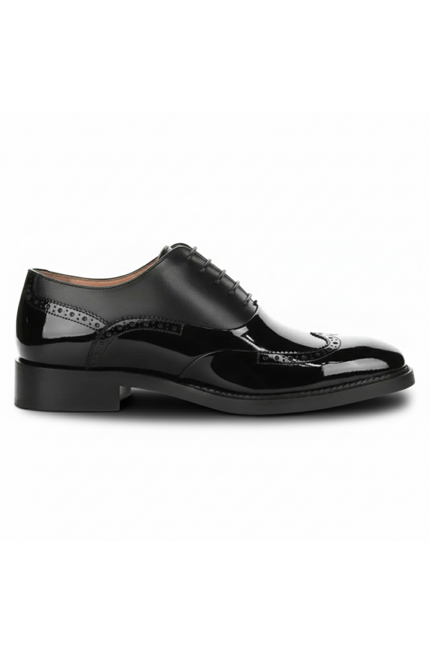 Harry - meeste mustad lakknahast brogue-kingad