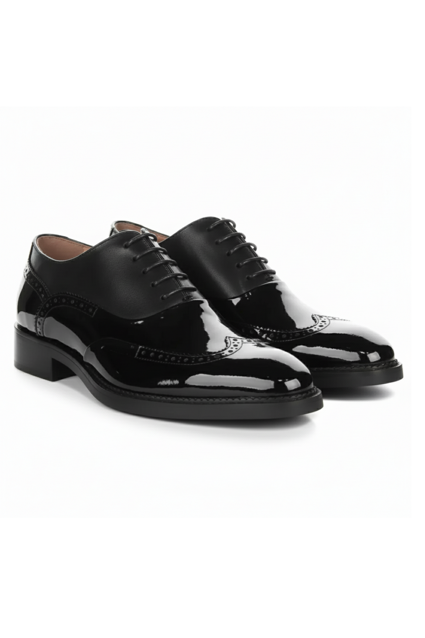 Harry - meeste mustad lakknahast brogue-kingad
