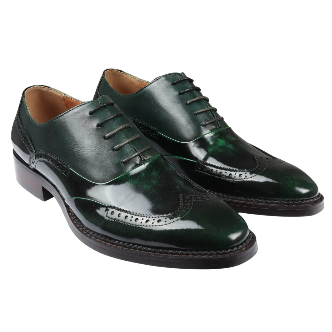 Harry - meeste rohelised lakknahast brogue-kingad