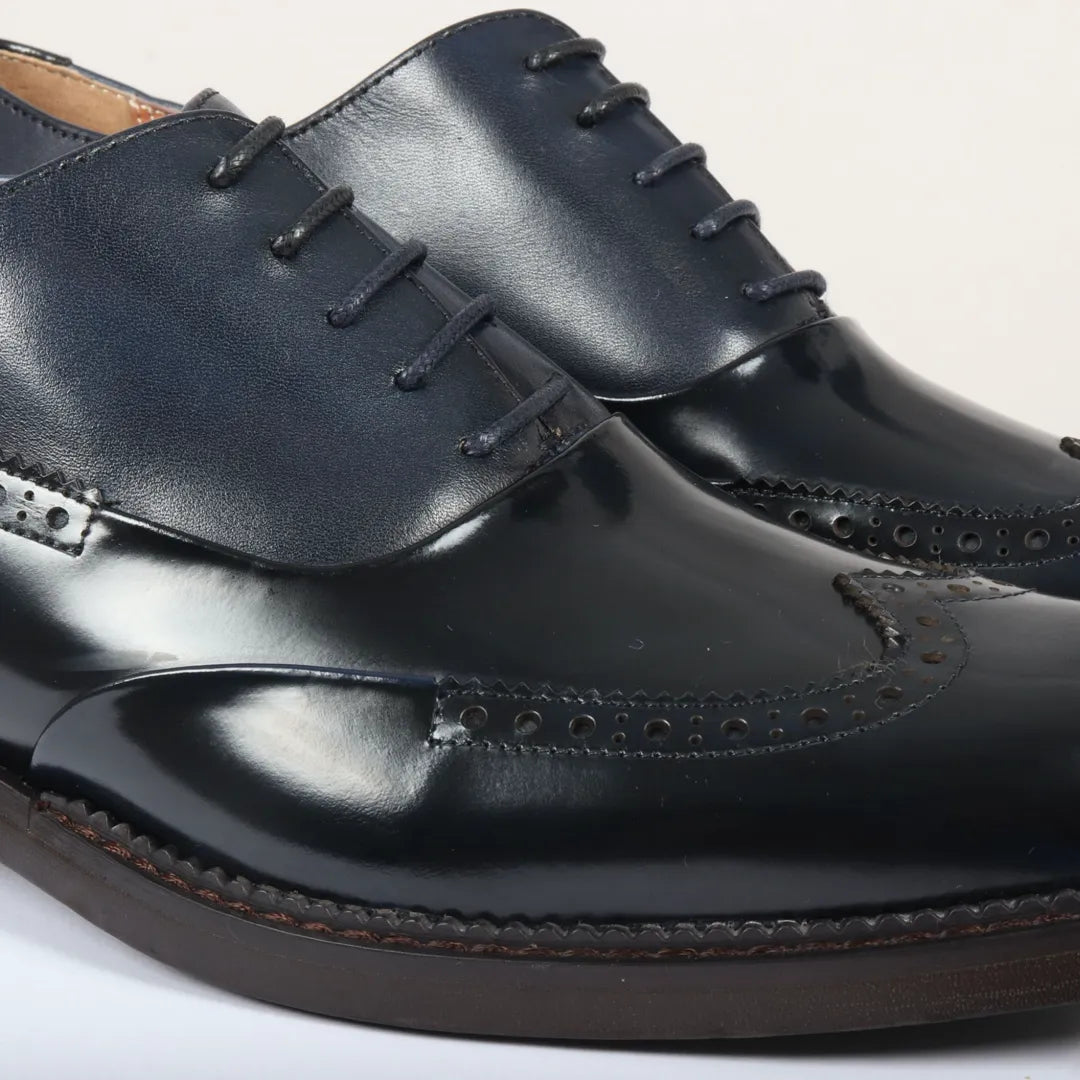 Harry - Meeste tumesinised lakknahast brogue-kingad