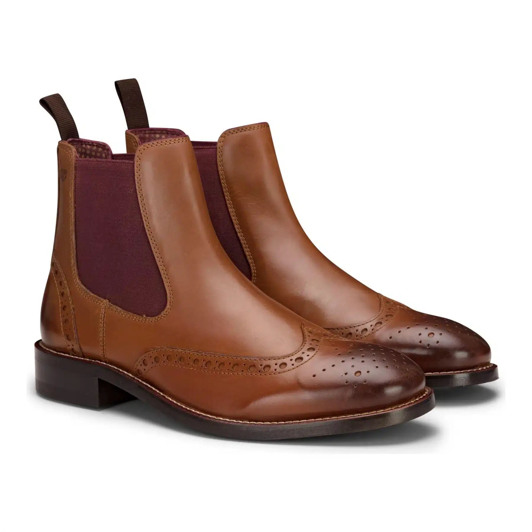 Meeste sussid nahast brogue-saapad, pruunid, tanid, klassikalised, elegantsed ja pidulikud, London