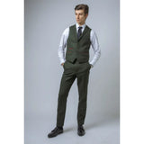 Joshua meeste kolmeosaline roheline tviidülikond Slim Fit