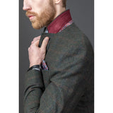 Joshua meeste kolmeosaline roheline tviidülikond Slim Fit