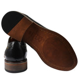 Ross - meeste lillelise mustriga mustad brogue-mustriga nahast kingad