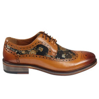 Ross - meeste lillelise mustriga pruunid brogue-mustriga nahkkingad