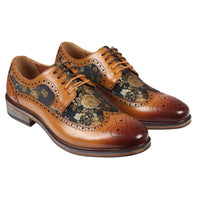 Ross - meeste lillelise mustriga pruunid brogue-mustriga nahkkingad
