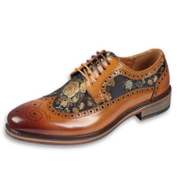 Ross - meeste lillelise mustriga pruunid brogue-mustriga nahkkingad