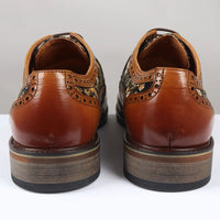 Ross - meeste lillelise mustriga pruunid brogue-mustriga nahkkingad