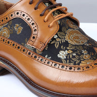Ross - meeste lillelise mustriga pruunid brogue-mustriga nahkkingad