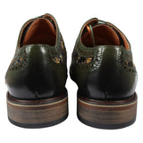 Ross - meeste lillelise mustriga rohelised brogue-mustriga nahkkingad