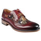 Ross - meeste lillelise mustriga punased brogue-mustriga nahast kingad